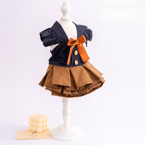 Robe pour chien d'automne, jupe en jean pour maltais, vêtements pour petits chiens, ours, animaux de compagnie - Product Image 2