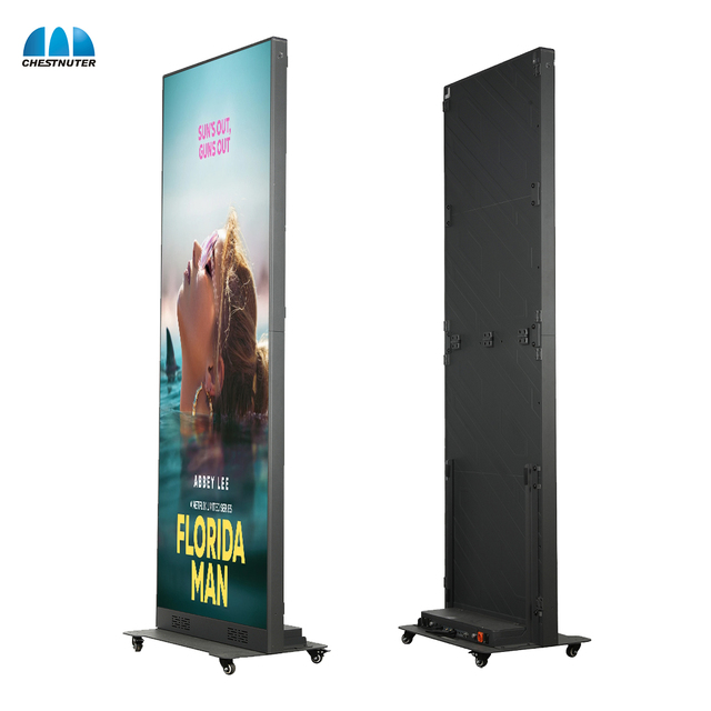 Floor Standing Foldable Led Poster Screen P1.86 Advertising Indoor Outdoor LED Poster Display for Shop Mall