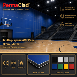 Panel Compuesto de Aluminio con Clasificación de Resistencia al Fuego A2, Lámina ACM, Revestimiento Azul PVDF, Impermeable, <span class=keywords><strong>para</strong></span> Fachadas Exteriores de Estadios y Gimnasios - Product Image 1