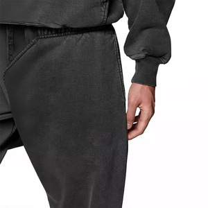 Özel Streetwear fransız Terry yığılmış % eşofman altı pamuk boy yüksek kalite Flared Baggy geniş bacak kelepçeli <span class=keywords><strong>Sweatpants</strong></span> erkekler - Product Image 3