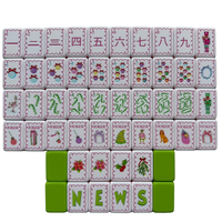 Tuiles de Mahjong Américaines en Acrylique Vert de Luxe pour Noël, 160 Pièces, Coffret Cadeau pour la Maison, pour le Divertissement et les Jeux de Société
