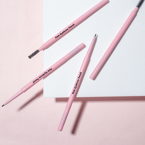 Crayon à sourcils 3D <span class=keywords><strong>avec</strong></span> brosse rose sans logo, crayons fins de haute qualité, crayon à sourcils imperméable, marque privée - Product Image 1