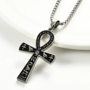 Stainless Steel Ankh <b>Cross</b> <b>Pendant</b> Necklace Retro Ancient Egyptian Symbol of Life <b>Cross</b> Necklaces Amulet Jewelry For <b>Men</b> Women - Product Image 5