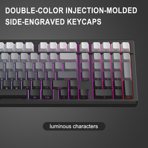 Bán buôn PBT ba màu tri-chế độ 101 phím màu xanh lá cây chuyển đổi Hotswap Bàn Phím Cơ khí Bàn phím chơi game không thấm nước với RGB chiếu sáng - Product Image 6