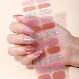 Enveloppes à ongles 3D respirantes pour femmes <span class=keywords><strong>Pastel</strong></span> imperméable non toxique 24 autocollants 14-16 bandes de vernis à ongles conception de fleurs en plastique - Product Image 1