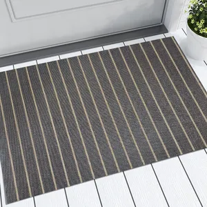 china door mat manufacturers Customized Welcome Noodle Striped Teslin Entrance Mat PVC Coil Loop Utility home Outdoor Door Mats