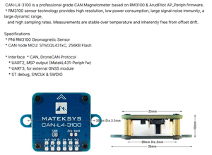 Módulo de Magnetómetro de Alta Precisión Matek CAN-L4-3100 RM3100 con Bus CAN para PX4 Ardupilot UAV - Product Image 5