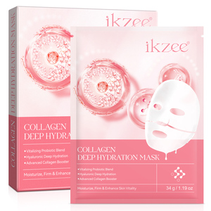 Masque facial en feuille de verre coréen Ikzee 34g 1p, hydratant, <span class=keywords><strong>bio</strong></span>-collagène, pour raffermir et améliorer la vitalité de la peau - Product Image 1