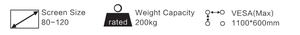 ที่แขวนทีวีติดผนังอเนกประสงค์ทนทานวัสดุเหล็กขาตั้งทีวีสำหรับติดตั้งหน้าจอ80-120นิ้วใช้งานร่วมกับ <span class=keywords><strong>Skyworth</strong></span> Hisense - Product Image 3