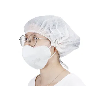 环保材料100个/袋透明一次性发带浴帽，带弹性洗脸化妆