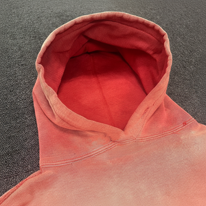 Sweat à capuche vintage délavé à l'acide avec logo personnalisé pour hommes pull-over délavé au soleil sweats à capuche délavés à l'acide à l'épaule - Product Image 1