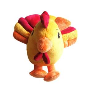 Toptan en popüler yumuşak peluş horoz hayvan <span class=keywords><strong>Pet</strong></span> çiğnemek oyuncaklar gökkuşağı kuyruk gıcırtılı horoz sarı parlak renk köpek oyuncaklar - Product Image 4