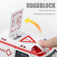 Coche de Juguete de Metal Fundido a Presión con Sonido de Ambulancia, Luces y Puertas que se Abren, Batería de Litio 110V, Regalo Unisex para Niños