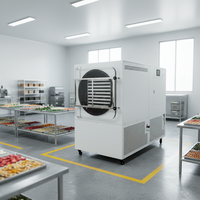 Industriële 50-60kg Hoge Efficiëntie Automatische Vriesdroogmachine Pomp Motor Commerciële Voedselverwerking Fruit Groente SUS304