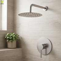 Ensemble de douche mural dissimulé en acier inoxydable 304 avec mitigeur de douche à pression équilibrée pour salle de bain