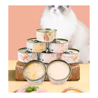 Vente en gros de collations pour animaux de compagnie en conserve 85g Gâteries de type gelée pour chat Lait de poulet et de chèvre Saveur de poisson Thon Vendre Les chats eux-mêmes Les vendent Petits