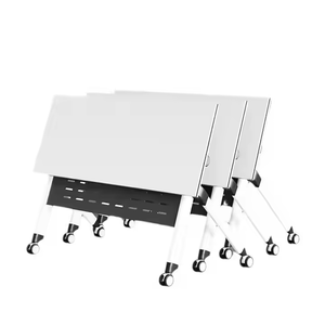 Escritorio de oficina Modular de madera Diseño moderno Mesa de entrenamiento plegable y combinación de silla Escritorio de oficina móvil para Clase de tutoría - Product Image 3