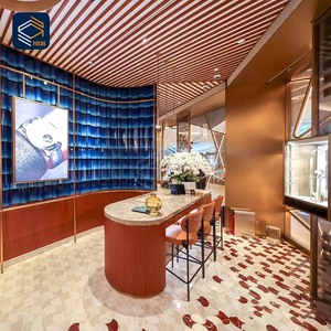 Vitrine d'exposition <span class=keywords><strong>de</strong></span> <span class=keywords><strong>luxe</strong></span> pour boutique <span class=keywords><strong>de</strong></span> montres, comptoir incurvé en bois, design <span class=keywords><strong>de</strong></span> vitrine en verre - Product Image 2