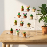 Présentoirs en acrylique à 3-4 niveaux, support à cupcakes, décoration de fête, organisateur de parfums, présentoir de jardin, une seule unité