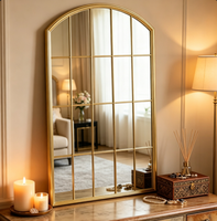 Miroir de fenêtre de style européen personnalisé, décoration murale pour hôtel, miroir de fenêtre en fer forgé à suspendre au mur