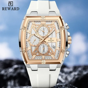 Montre pour homme REWADR RD832261M, marque originale, mode, sport, chronographe, calendrier, bracelet en silicone, montre à quartz, Relogio Masculino - Product Image 2