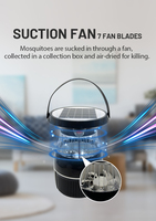 Lampe anti-insectes de jardin d'extérieur rechargeable solaire Piège à mouches à aspiration pour ventilateur Anti-moustique Pièges répulsifs à insectes nuisibles