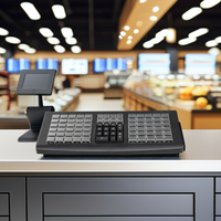 Teclado POS KB81 USB Totalmente Programable con Lector de Tarjetas Magnéticas, 81 Teclas para Sistemas POS de Supermercado, Gran Venta