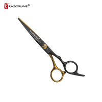 Kit de ciseaux professionnels pour la coupe et l'éclaircissement des cheveux de 5,5 pouces, en acier inoxydable, antistatiques, pour barbier, avec étui en cuir