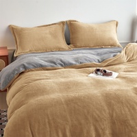 Parure de lit en velours de lait ultra doux et respirant pour l'hiver, comprenant une housse de couette et un drap plat, taille King, idéale pour la maison et les dortoirs.