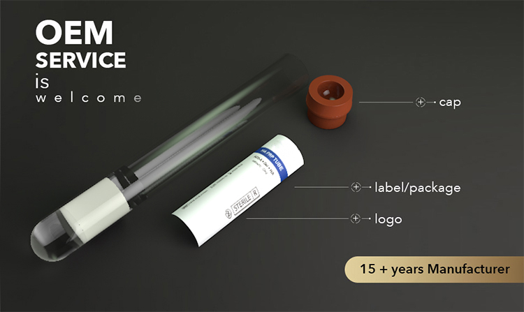 Tubos activadores de PRP de alta calidad para colección de sangre médica de 10 ml