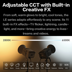 Nuevo Godox LITEMONS LE300Bi luz LED bicolor fotografía COB Luz de vídeo <span class=keywords><strong>vídeos</strong></span> cortos en vivo <span class=keywords><strong>para</strong></span> Cine transmisión en vivo - Product Image 3
