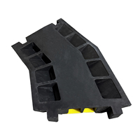 Rampes de sécurité routière à 2 canaux pour événements, coudes en PVC, revêtement en caoutchouc, matériau de base, ralentisseur de vitesse, protection de câbles, courbe jaune + noir