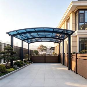 Cochera de policarbonato resistente a los rayos UV con estructura de aleación de aluminio, muy vendida, para estacionamiento exterior. - Product Image 3