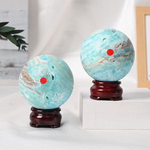 Wholesale Natural Healing <b>Crystal</b> Spheres Polished Quartz Gem Hemimorphite <b>Crystal</b> <b>Ball</b> for Feng Shui Decoration - Product Image 3