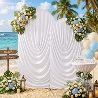 Rideau de fond de scène de mariage en spandex froncé, drapé, détachable, pour décoration de fête intérieure et extérieure