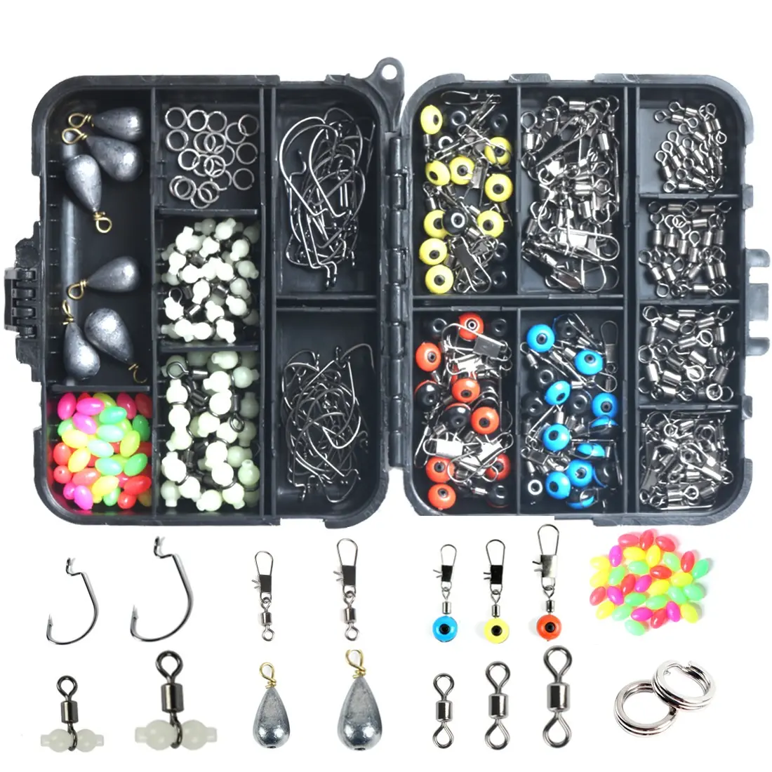 251Pcs Vissen Accessoires Saltwater Visgerei Set Lokken Doos Swivel/Sinker/Haken