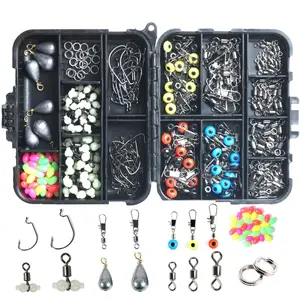 251pcs fishing accessories saltwater fishing tackle set lure box swivel/sinker/hooks