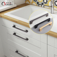 Oukali personnalisé moderne en laiton noir zinc armoire matériel armoires de cuisine tiroir chine tire poignée meubles tirer