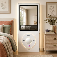 Miroir à selfie éclairé personnalisé IP44 avec bande lumineuse LED néon et interrupteur à capteur pour villas, appartements, salons, gymnases