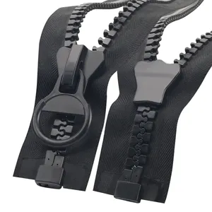 Nhà sản xuất oco tùy chỉnh dây kéo lớn nhựa dây kéo cực lớn 20 # dây kéo màu đen để may túi lều Phụ kiện May - Product Image 2