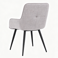 Chaise de salle à manger nordique moderne avec structure en fer, finition mate enduite de poudre et revêtement en tissu, pour la maison, le bureau et l'hôtellerie