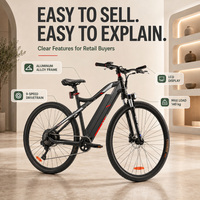 Vélo de montagne électrique pour adultes, moteur arrière sans balais haute vitesse 250W, batterie lithium 36V 13Ah, cadre en aluminium 9 vitesses, double suspension