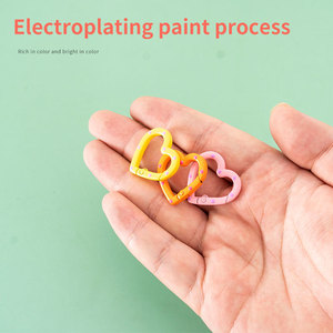 Pd634 đầy màu sắc kim loại trái tim hình bầu dục Vòng mùa xuân Clasp Carabiner <span class=keywords><strong>Keychain</strong></span> Dog chuỗi tự làm đồ trang sức khóa nối UV Hợp kim kẽm - Product Image 4