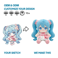 Jouets artistiques personnalisés, jouet en peluche vinyle de 20 cm, personnage de dessin animé avec visage en plastique, poupée Miku en peluche personnalisée pour collection