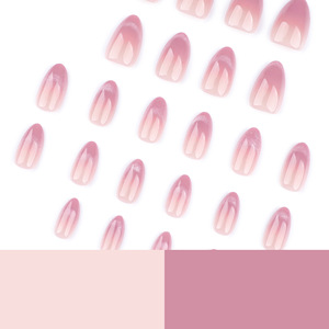 <span class=keywords><strong>Uñas</strong></span> Postizas Nuevas con Diseño Elegante, Punta Plateada Brillante, <span class=keywords><strong>Uñas</strong></span> <span class=keywords><strong>Acrílicas</strong></span> Largas en Forma de Almendra, Base Rosa Nude, <span class=keywords><strong>Uñas</strong></span> Postizas <span class=keywords><strong>Acrílicas</strong></span> Simples <span class=keywords><strong>y</strong></span> Brillantes - Product Image 4