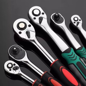 Clé à cliquet rapide 24/72 dents, 3 tailles (1/2, 1/4, 3/8), clés volantes, clé à douille bidirectionnelle, outils de réparation pour véhicules et vélos - Product Image 1