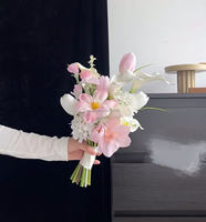 Bouquet de mariée artificiel élégant, fleurs en soie artificielle réalistes pour mariage, demoiselle d'honneur et accessoire photo