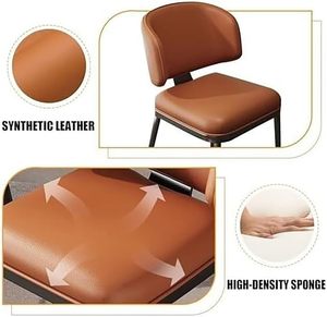 Silla moderna de <span class=keywords><strong>cocina</strong></span> y comedor Deko con patas metálicas, silla lateral tapizada de piel sintética para sala de estar (F), 1 año de garantía - Product Image 4