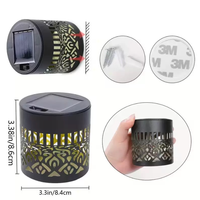 Lampes murales solaires en verre Mandala, petites lampes LED à motif de pivoine creuse, décoration de jardin extérieur, lumière de cour, cadeau, décorations festives