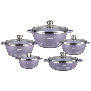 <strong>Wholesale</strong> 10-Piece Kitchen Ware Set Non-Stick Granite <strong>Cookware</strong> with Aluminum Alloy for Cooking Milk and Soup Pot - Product Image 3